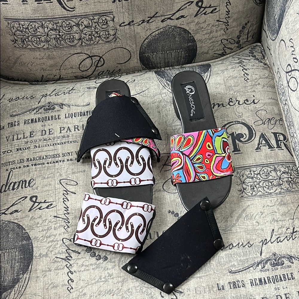 Colorful Slide Sandals with Interchangeable Straps Onesoles